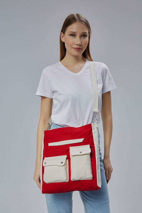Zoozie Bags Bolsa Tote de Lona Roja
